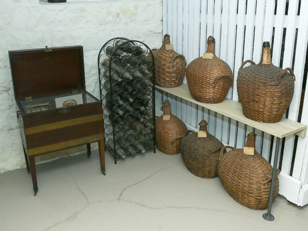 PHOTO: Demijohn casks on display at the Liberty Hall Museum in New Jersey.