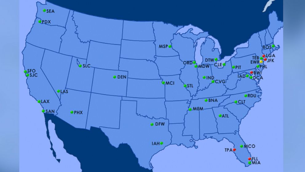 FAA posted this map to their site showing flight delay information from Air Traffic Control System Command Center on Aug. 15, 2015.