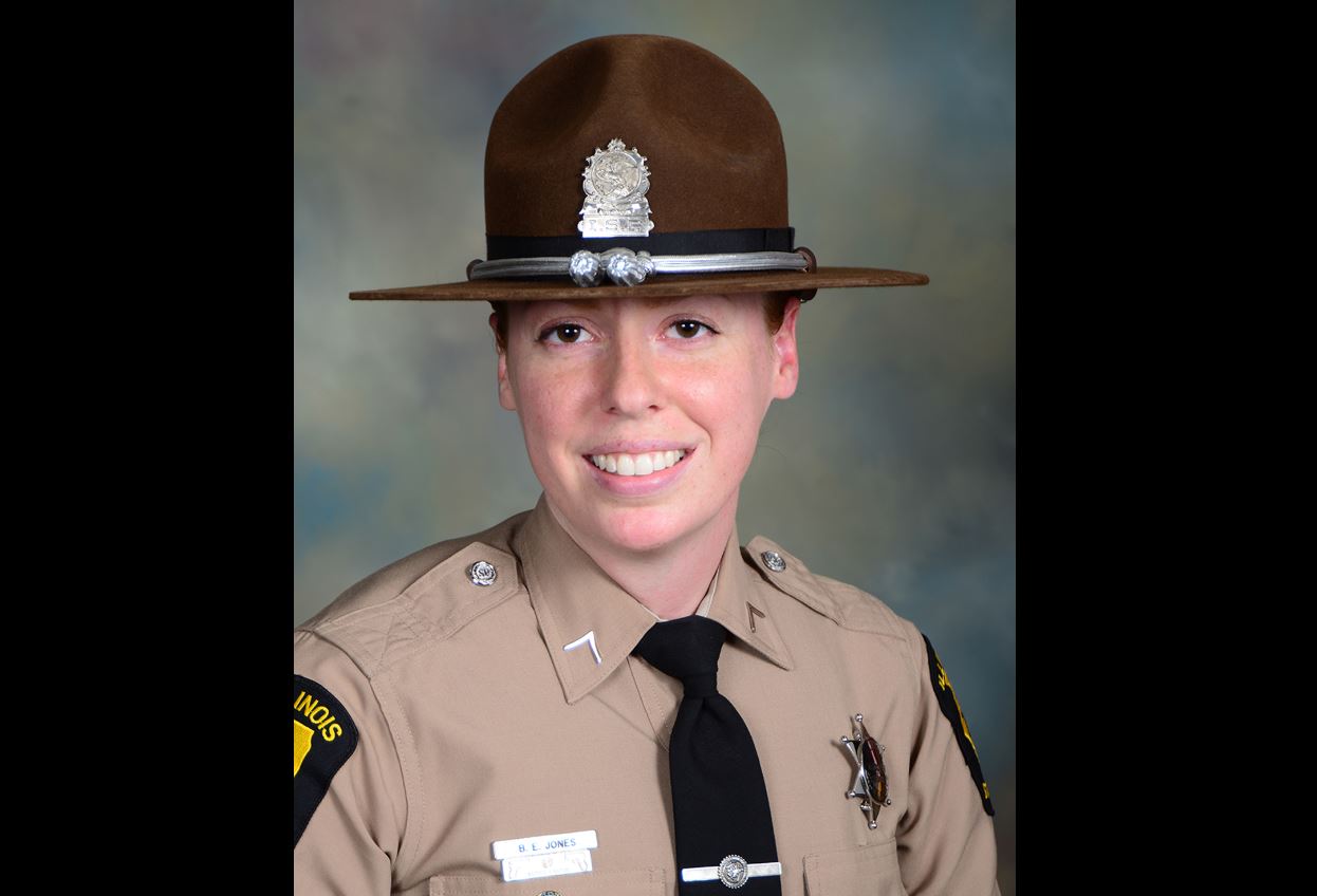 PHOTO: Illinois state trooper Brooke Jones-Story, 34, was conducting a traffic stop on the shoulder of U.S. Highway 20 on Thursday, March 28, 2019, when a truck crashed into her.