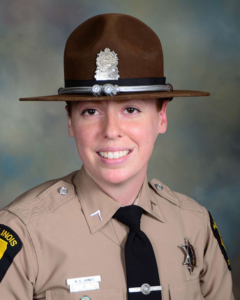 PHOTO: Illinois state trooper Brooke Jones-Story, 34, was conducting a traffic stop on the shoulder of U.S. Highway 20 on March 28, 2019, when a truck crashed into her.