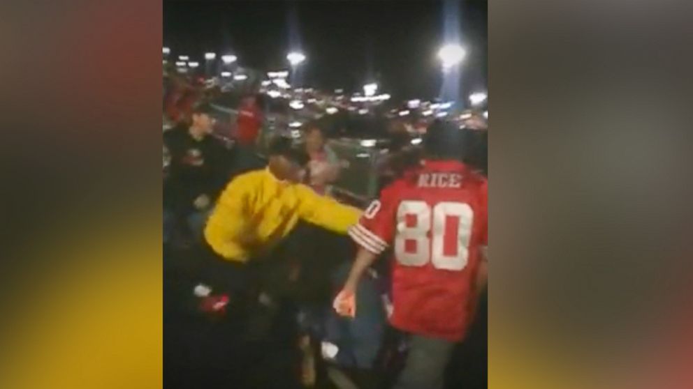 49ers fans' brawl in stands caught on video