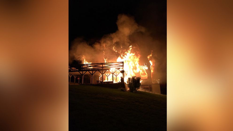 A fire broke out at Good Place Farms Bed and Breakfast in Lexington, Virginia on April 9, 2016.