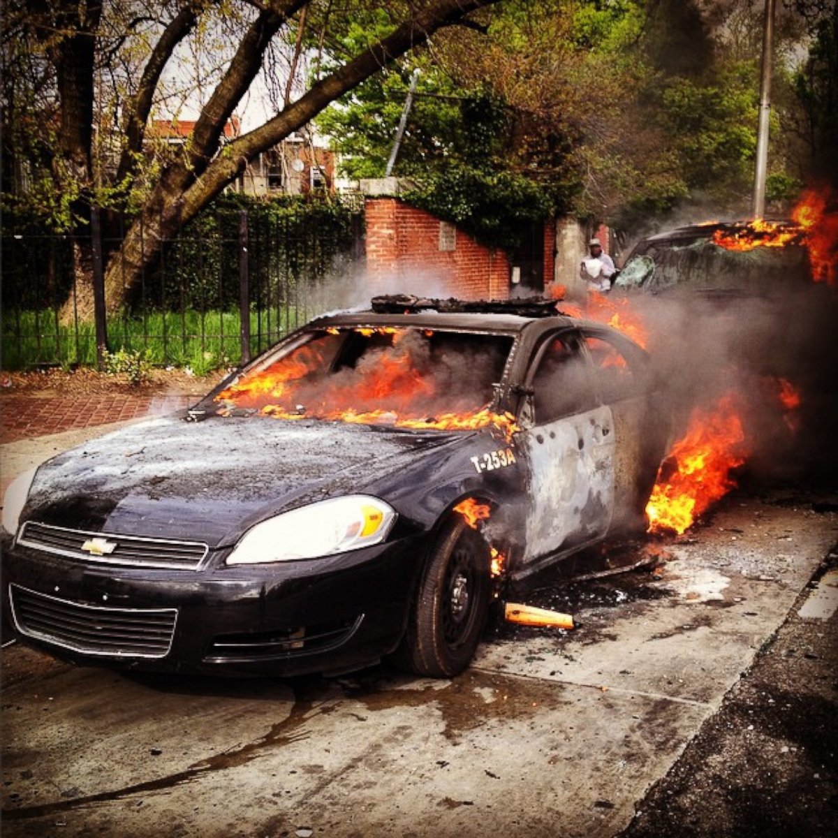 PHOTO: J.M. Giordano posted this photo to Instagram, April 27, 2015, with the text, "#baltimore is a legit war zone. This is beyond #FreddieGray #frontlines #war."