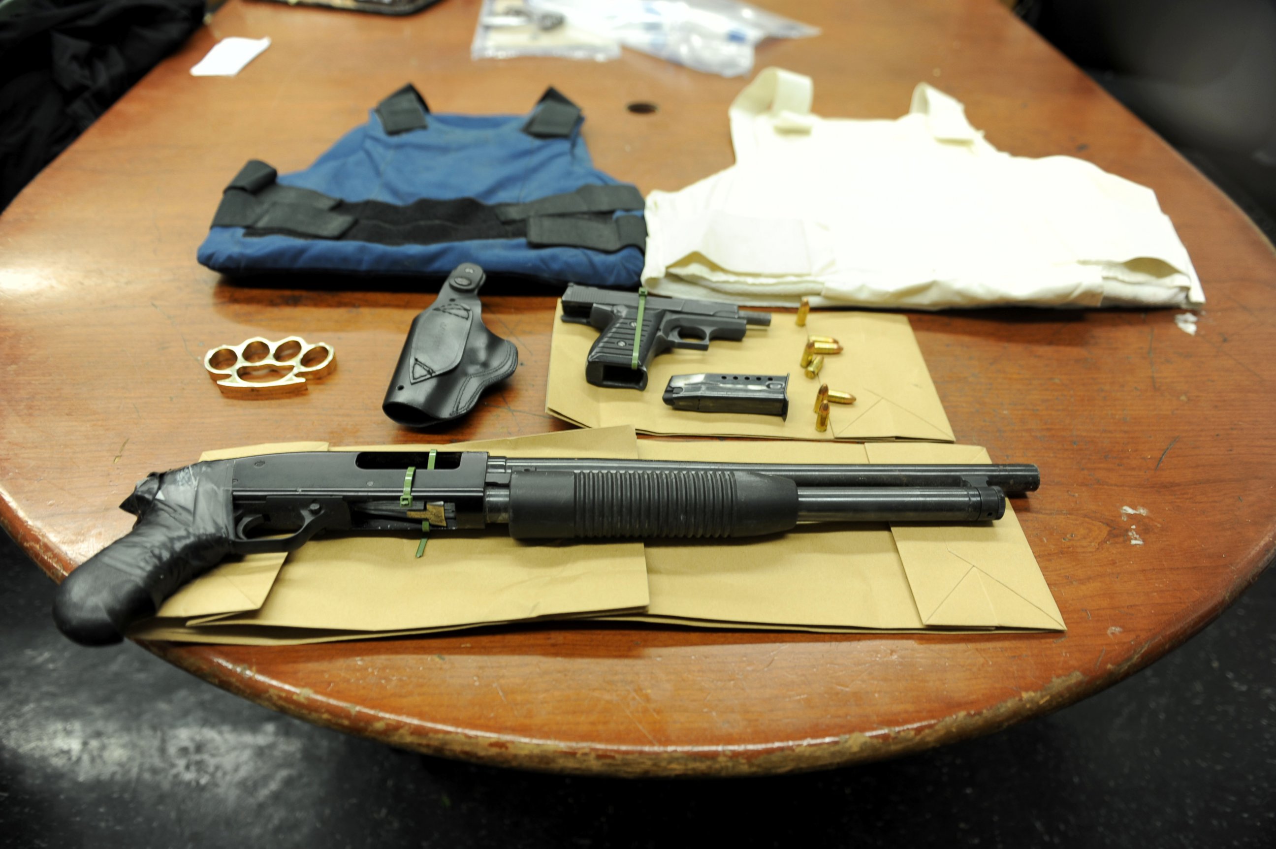 PHOTO: The NYPD said these weapons were confiscated from a suspect who was overheard making threats about killing police.