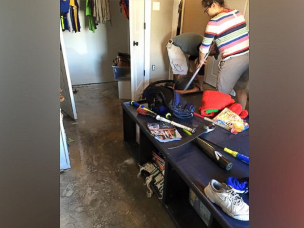 PHOTO: Amy Faherty's home in Covington, Louisiana, was damaged by flooding after severe weather in the state.