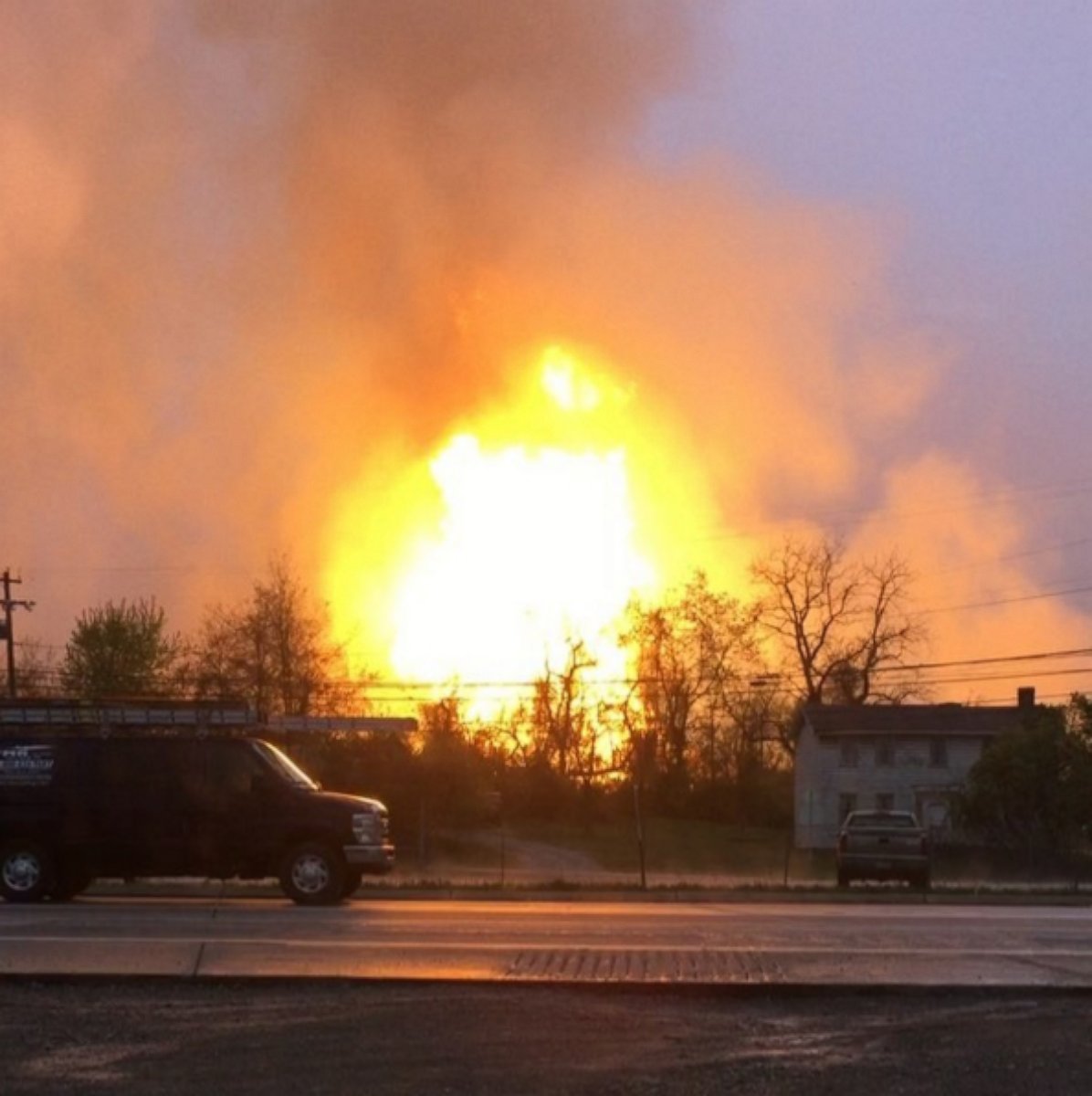 PHOTO: Tonilconrad posted video to Instagram on April 29, 2016 of a gas explosion in Pennsylvania.