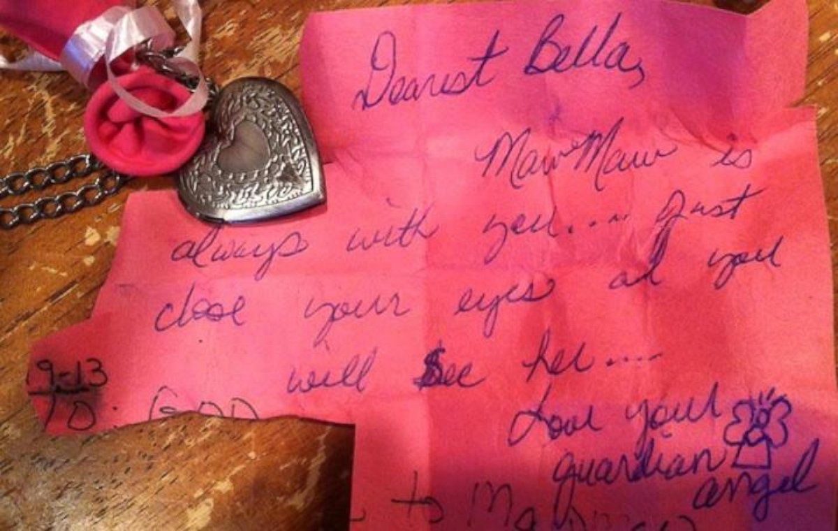 PHOTO: Bella's letter to her late grandmother was answered by a "guardian angel," who also sent the 8-year-old a locket.