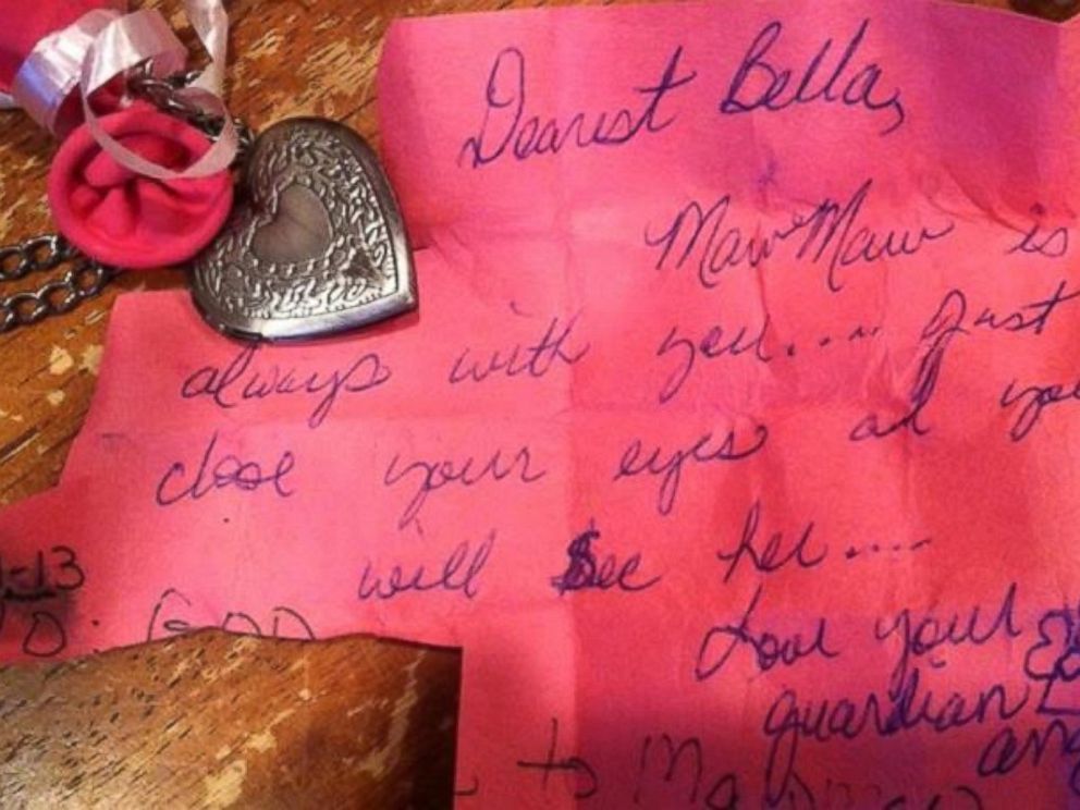 PHOTO: Bellas letter to her late grandmother was answered by a guardian angel, who also sent the 8-year-old a locket.