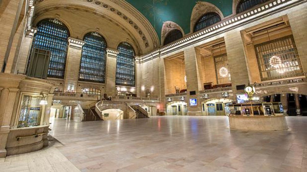 A look at an empty Grand Central Terminal as service has been shut down since Monday night due to snowstorm.