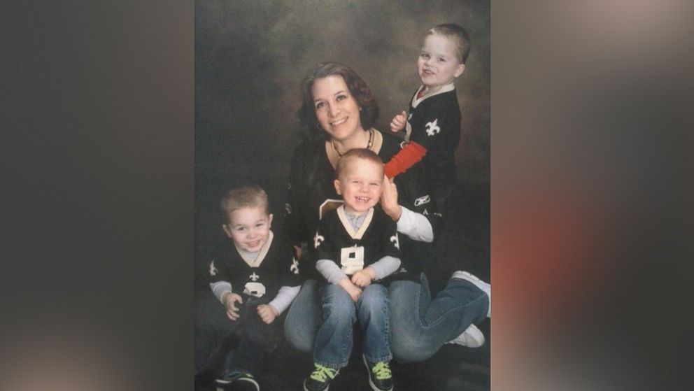Shiela Weisgerber, 48, has been raising her 4-yearold grandsons, Bentley, Ashton and Dalton since the triplets were two months old.