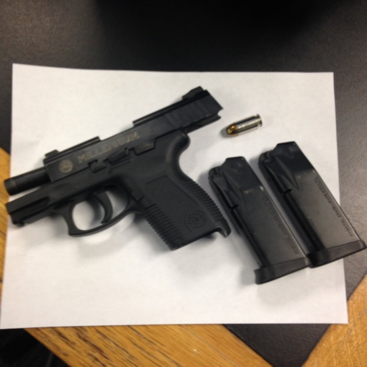 PHOTO: A fully loaded semi-automatic handgun, along with additional ammunition, was recovered from a 14-year-old student at Sycamore Middle School in Pleasant View, Tennessee, Sept. 28, 2016, according to the Cheatham County Sheriff's Office. 