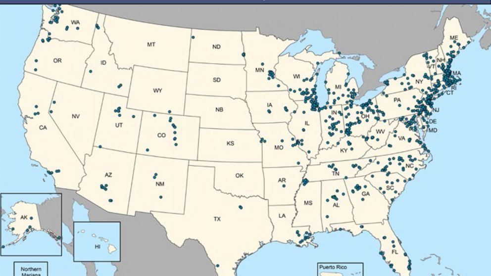 PHOTO: The locations of the 2016 National Drug Threat Survey respondents reporting heroin as the greatest drug threat are seen here.