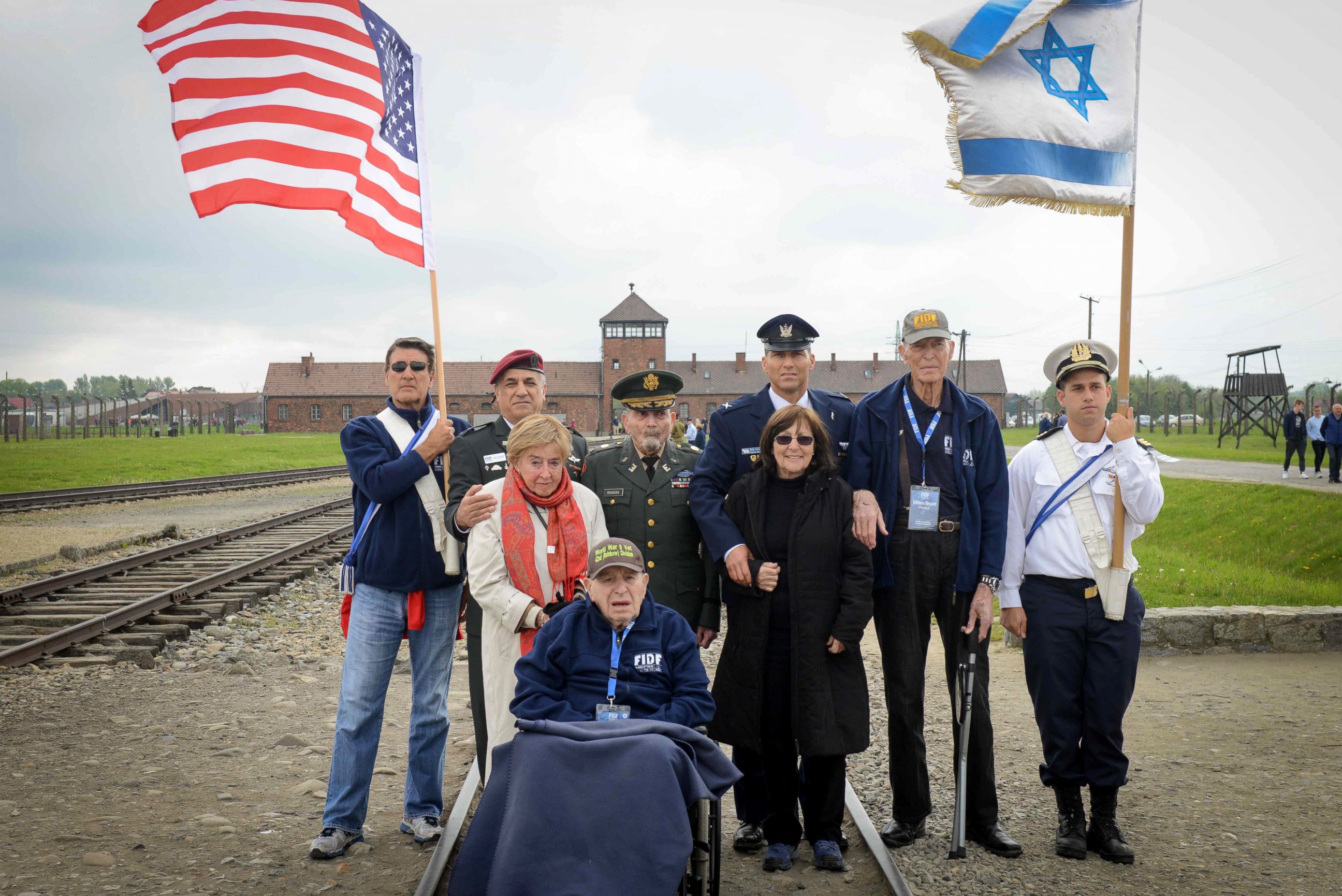 PHOTO: Sid Shafner, front seated, 94, of Denver, was one of the first U.S. soldiers to enter Dachau with the 42nd Infantry Division. 