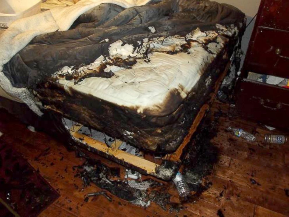 PHOTO: A mattress in a Maryland home caught fire while a hoverboard was charging on a wall outlet.