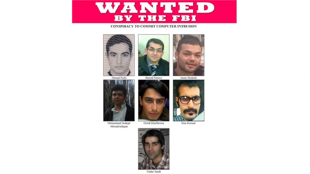 The FBI is seeking seven Iranian nationals after they were indicted by a grand jury, Jan. 21, 2016.