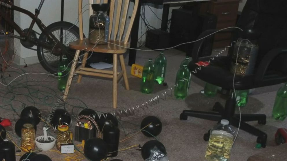 PHOTO: A still from unreleased video shows the Aurora movie theater gunman's booby-trapped apartment. 