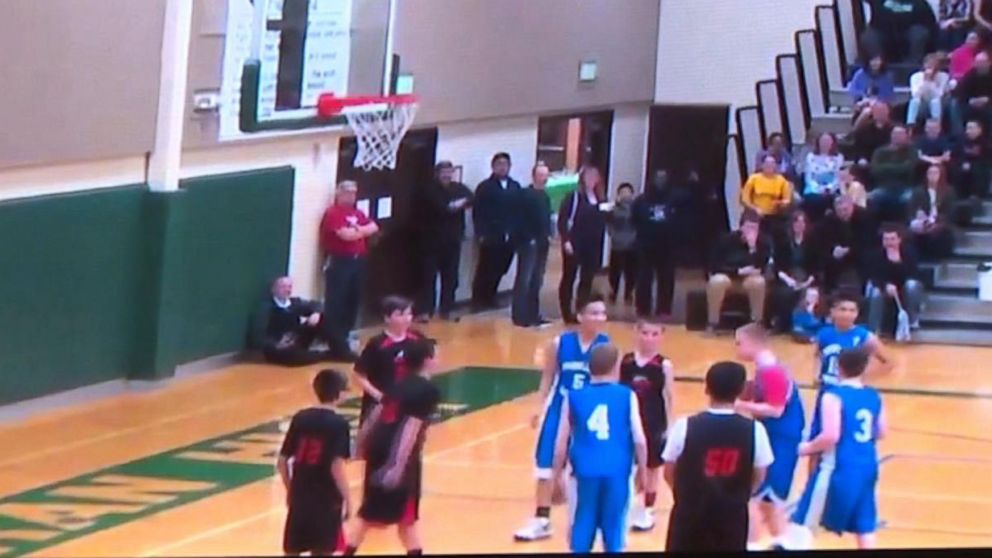 PHOTO: Michael Menges -- a 15-year-old basketball player with Down syndrome at Parkland Lutheran School in Tacoma, Washington -- scored a shot just before the end of a game on March 11, 2016, that made the crowd go wild. 