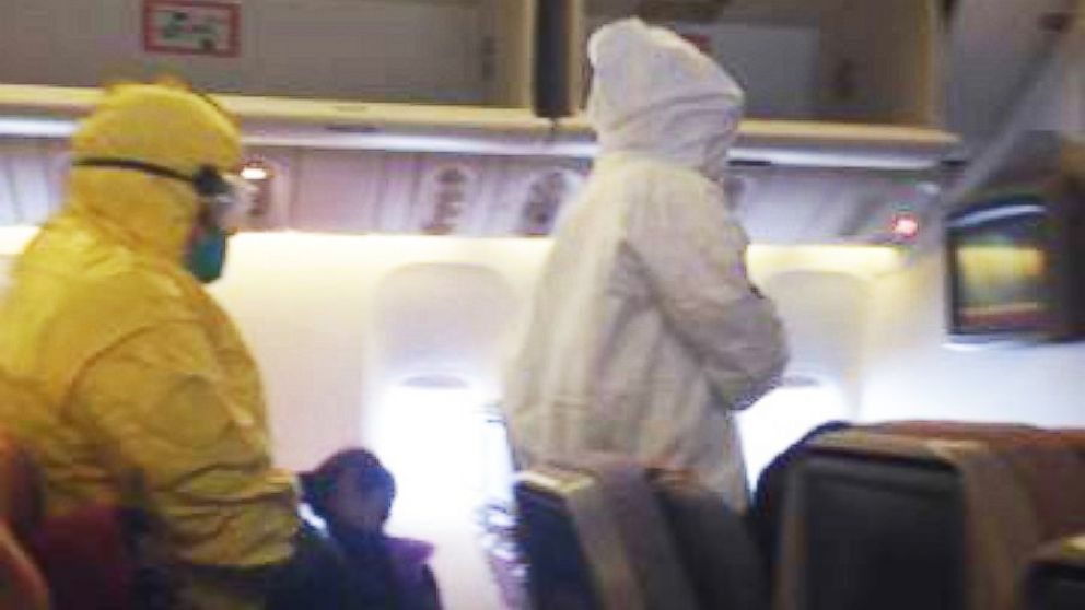 A plane arriving at Boston’s Logan Airport from Dubai was quarantined on Oct. 13 as five passengers reportedly displayed flu-like symptoms. Medical crews in hazmat suits arrived at the scene.
 