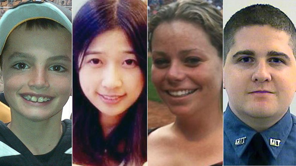 PHOTO: From left, Martin Richard, Lingzi Lu, Krystle Campbell and Sean Collier, all victims of the Boston marathon bombing and the aftermath, are seen here.