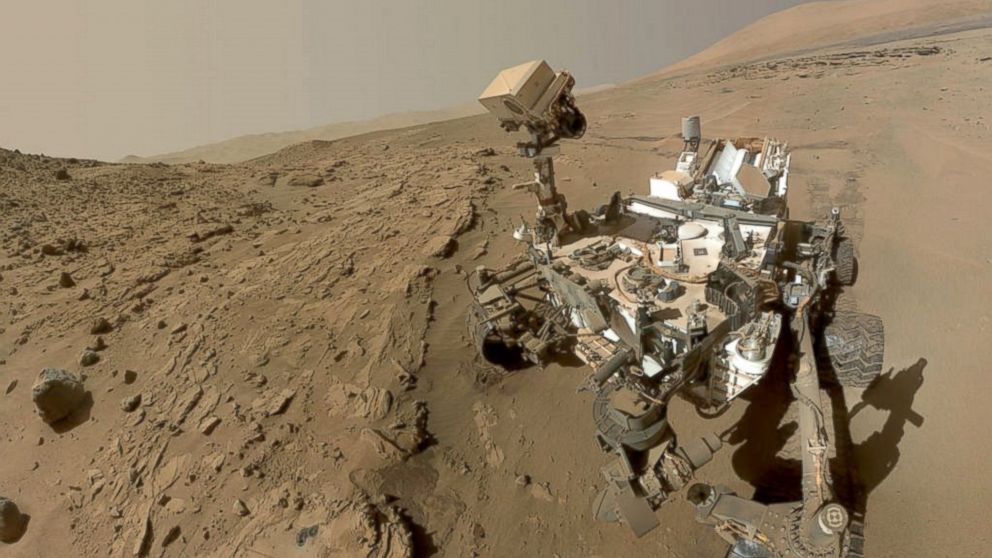 NASA's Curiosity Mars rover used the camera at the end of its arm in April and May 2014 to take dozens of component images combined into this self-portrait, June 23, 2014.