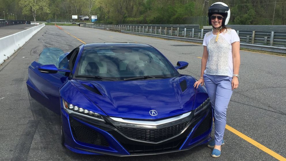 PHOTO: Reporter Morgan Korn is about to test-drive the $156,000 Acura NSX "supercar" at Lime Rock Park in Connecticut.