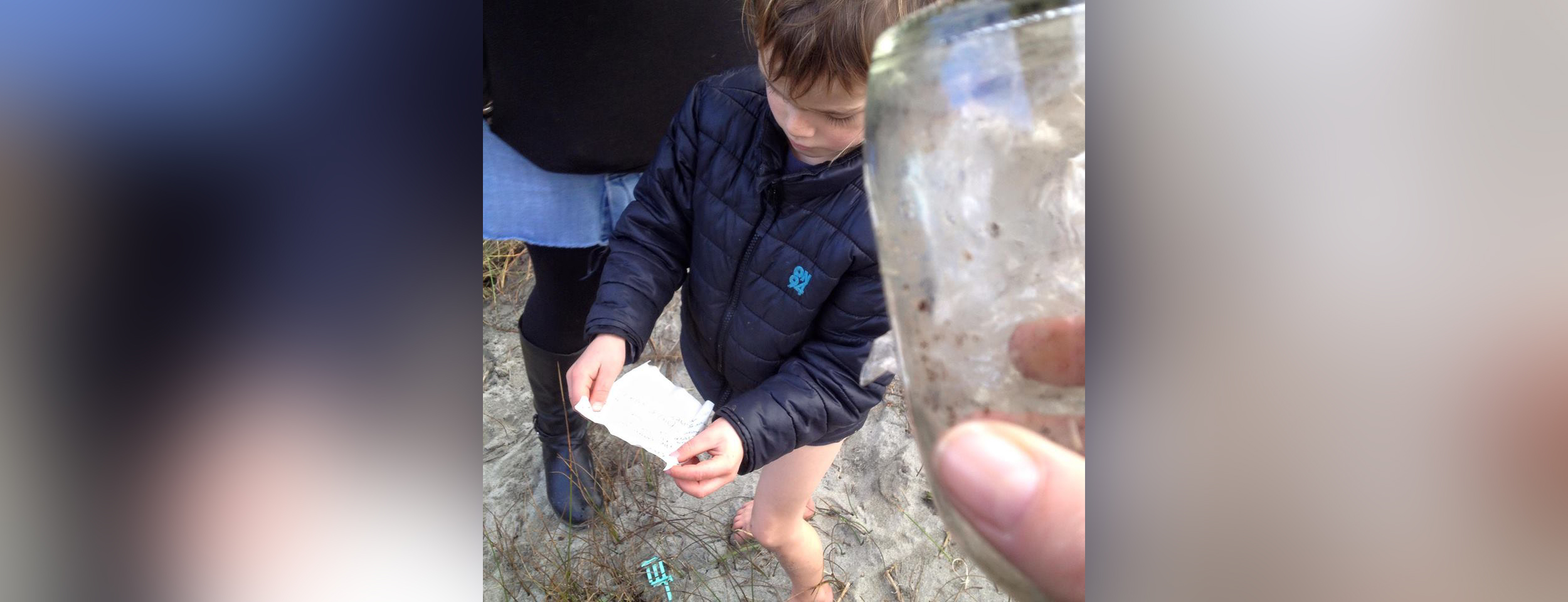 PHOTO: Ryder Goggin was walking around the beach in Mendocino, Calif. on New Year's Eve when he found a message inside a bottle from 1988. 