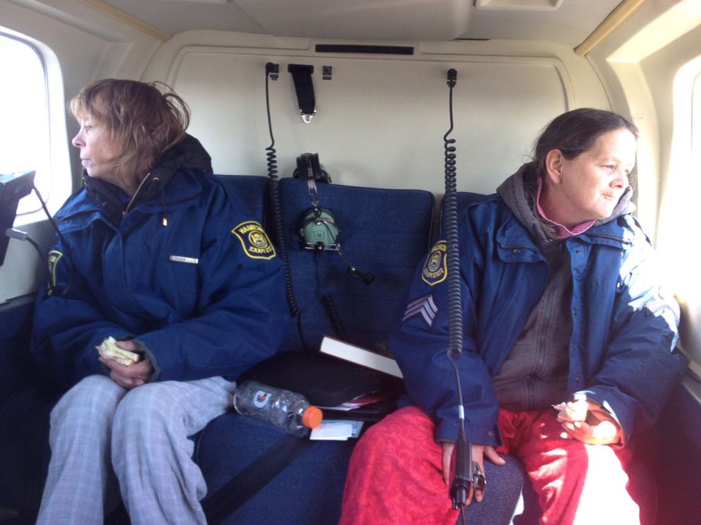 Two Michigan women, missing for almost two weeks, are found and airlifted to safety on Friday, April 24, 2015.PHOTO: 