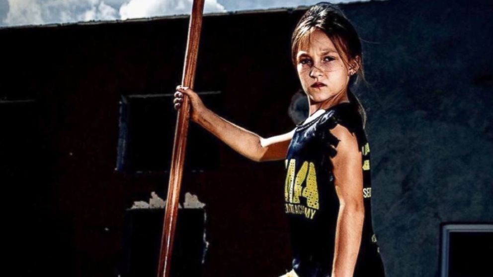PHOTO: Nine year-old, Milla Bizzotto was the youngest competitor in Battlefrog's 24-hour race designed by Navy Seals. She trains at Focused Movement Academy with her dad and coach, Christian Bizzotto.
