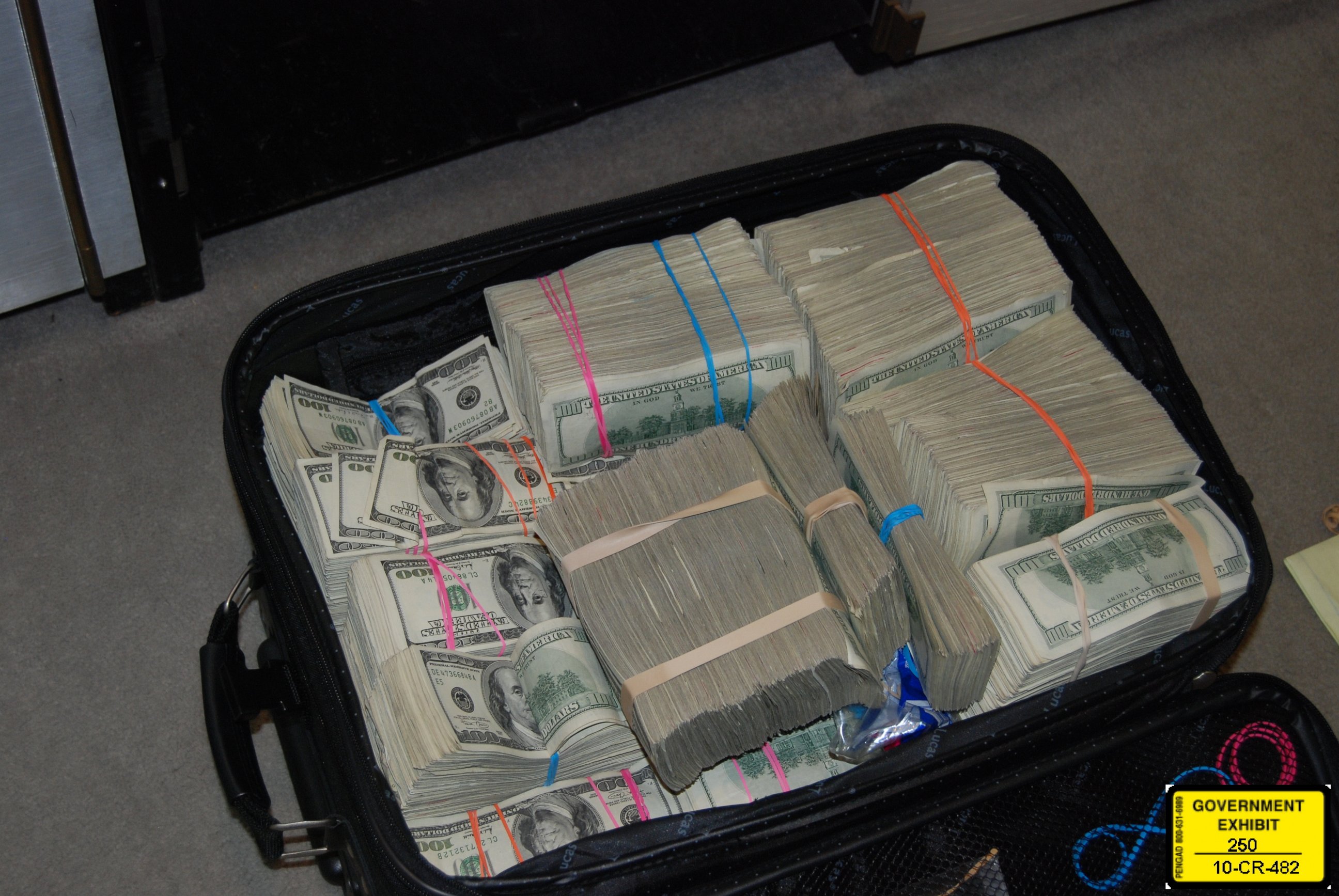 PHOTO: Cash found at the Cabello family's home is pictured here.