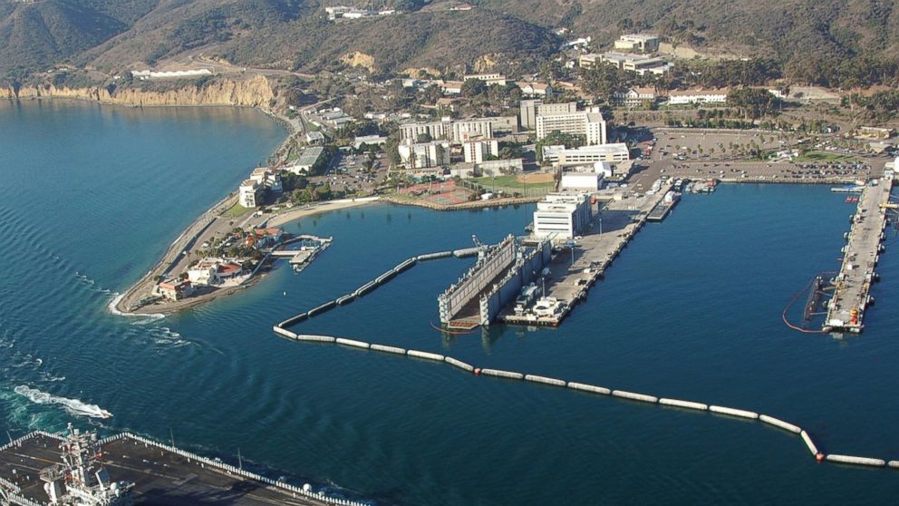 An aerial view of Naval Base Point Loma in San Diego.