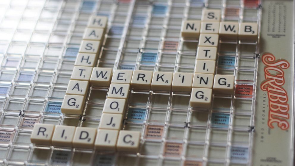 PHOTO: Slang words like "hashtag," "emoji" and "twerking" are just a few of the 6,500 new words that have been were to Collins Dictionary, Scrabble's official word list, on May 21, 2015.