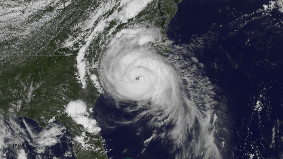 Satellite image of Hurricane Arthur moving towards the North Carolina coast. July 3, 2014.
