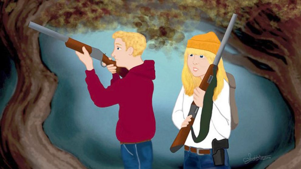 PHOTO: In the NRA Family's revised fairy tale, Hansel and Gretel are supplied with rifles while lost in the woods.