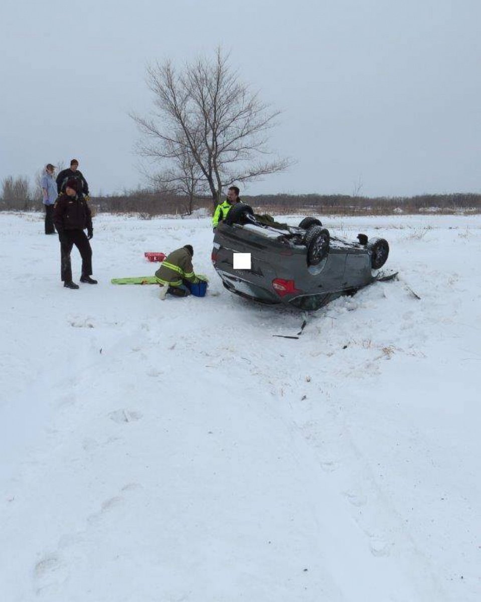 PHOTO: The Minnesota State Patrol posted photos from a Feb. 14 rollover crash in Pennington County.