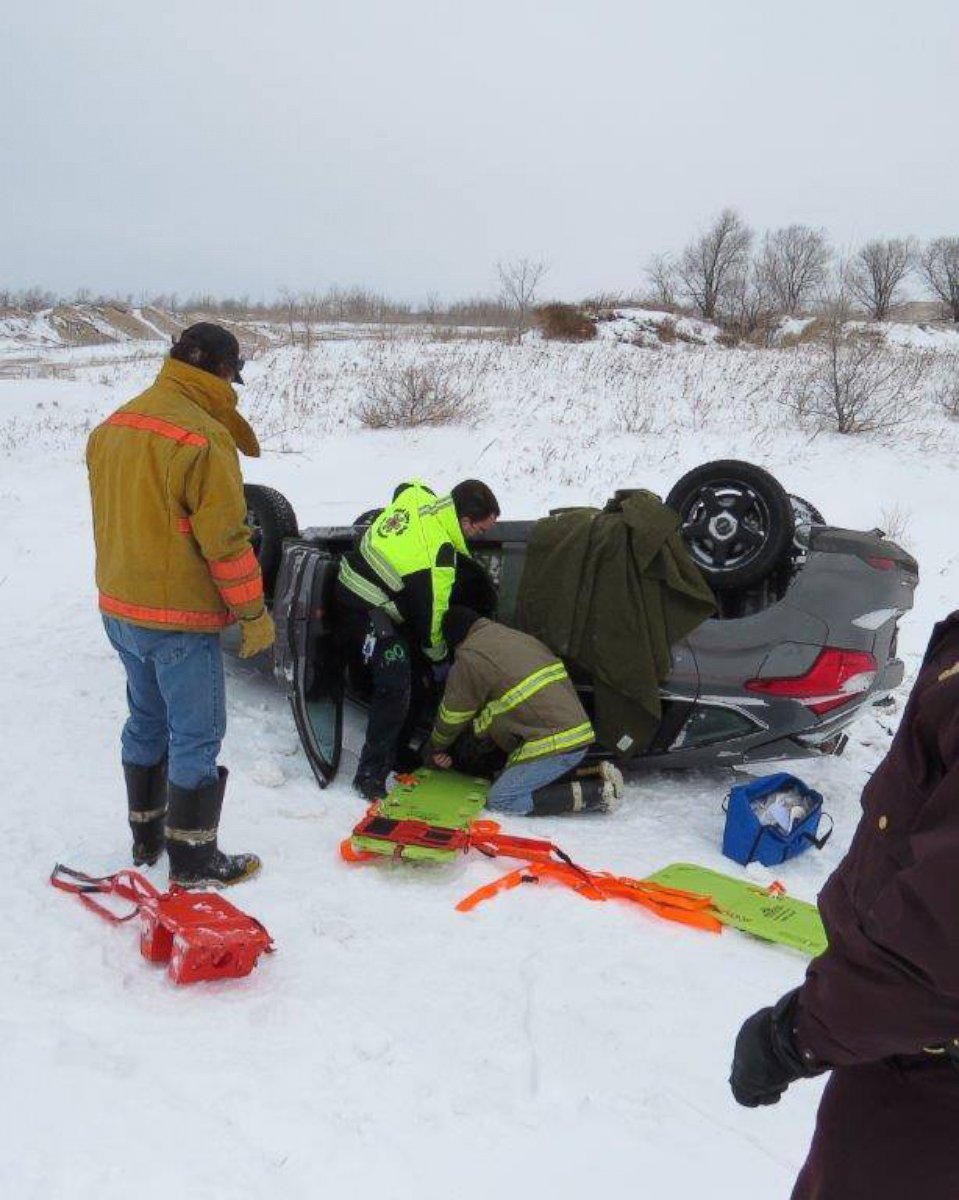 PHOTO: The Minnesota State Patrol posted photos from a Feb. 14 rollover crash in Pennington County on Facebook.