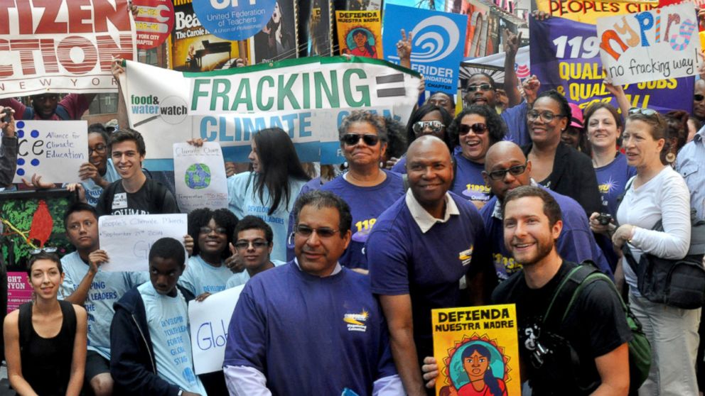 This photo shows the People's Climate March public launch on July 30, 2014.