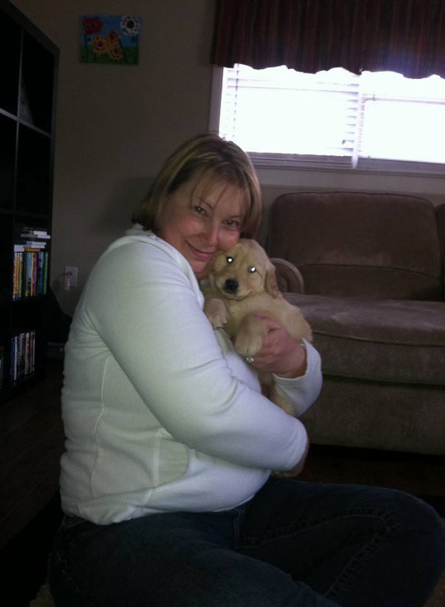 PHOTO: Allison Marks and Colby when she first brought him home.