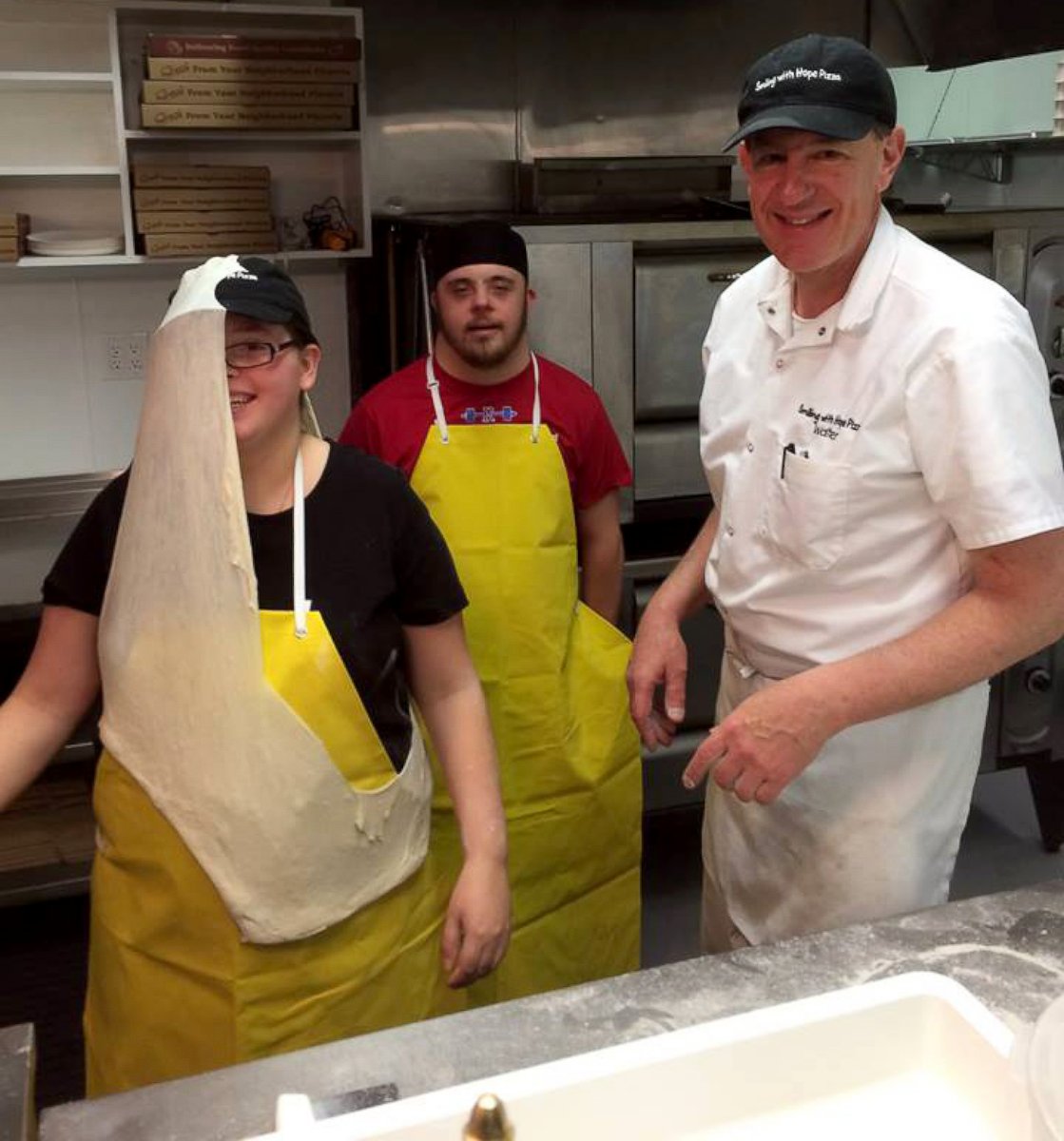 PHOTO: Walter Gloshinski trains employees with developmental disabilities at Smiling With Hope Pizza in Reno, Nevada.