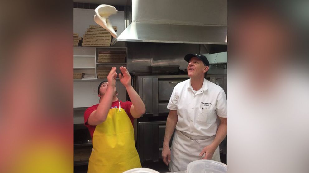 PHOTO: Walter Gloshinski trains employees with developmental disabilities at Smiling With Hope Pizza in Reno, Nevada.
