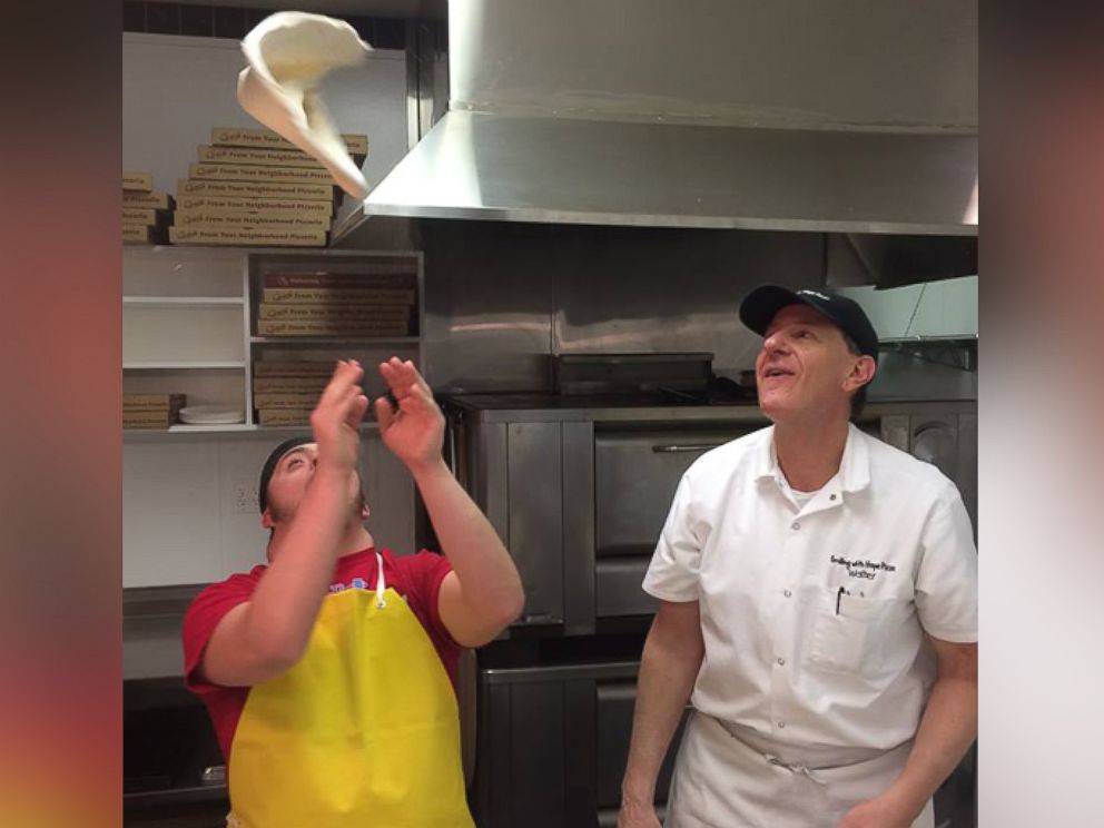 PHOTO: Walter Gloshinski trains employees with developmental disabilities at Smiling With Hope Pizza in Reno, Nevada.