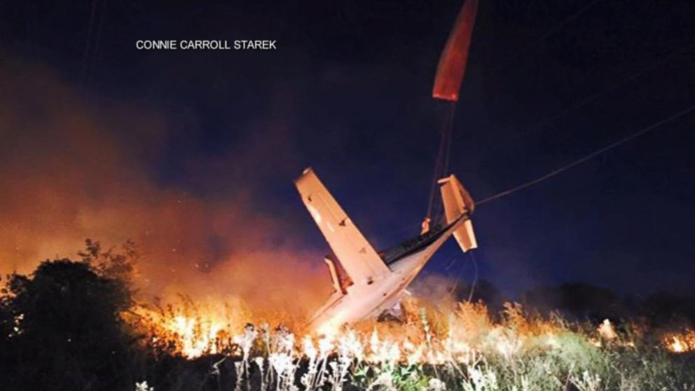 PHOTO:  Laura and Mahmood Ataee escaped serious injury after a fiery plane crash at Lancaster Regional Airport in Texas, Oct. 16, 2015.