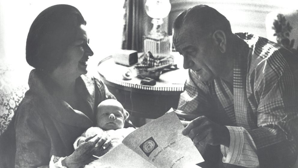 President Lyndon Johnson reads the president's daily brief.  