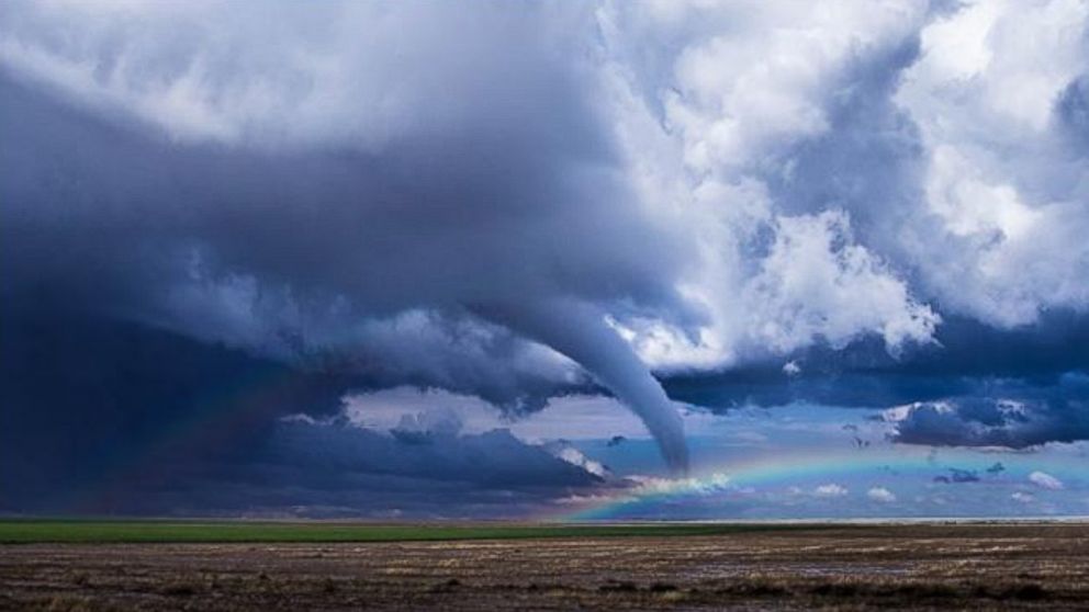 PHOTO: Storm chaser Benjamin Jurkovich captured this image of a rainbow near a tornado