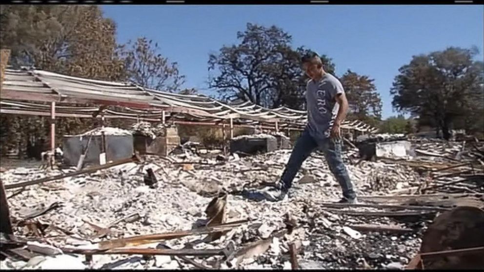 PHOTO:Eric Lopez has found the engagement ring he lost after a wildfire destroyed his Loch Lomond, California, home. 