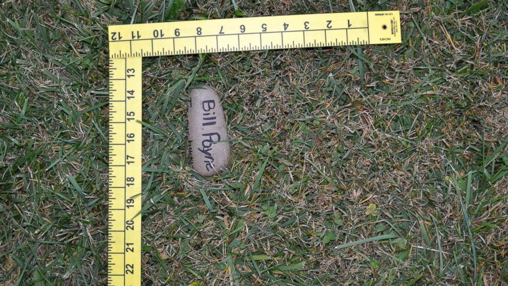 PHOTO: In this photo, a rock is pictured found on the front lawn of the Potter family's home.