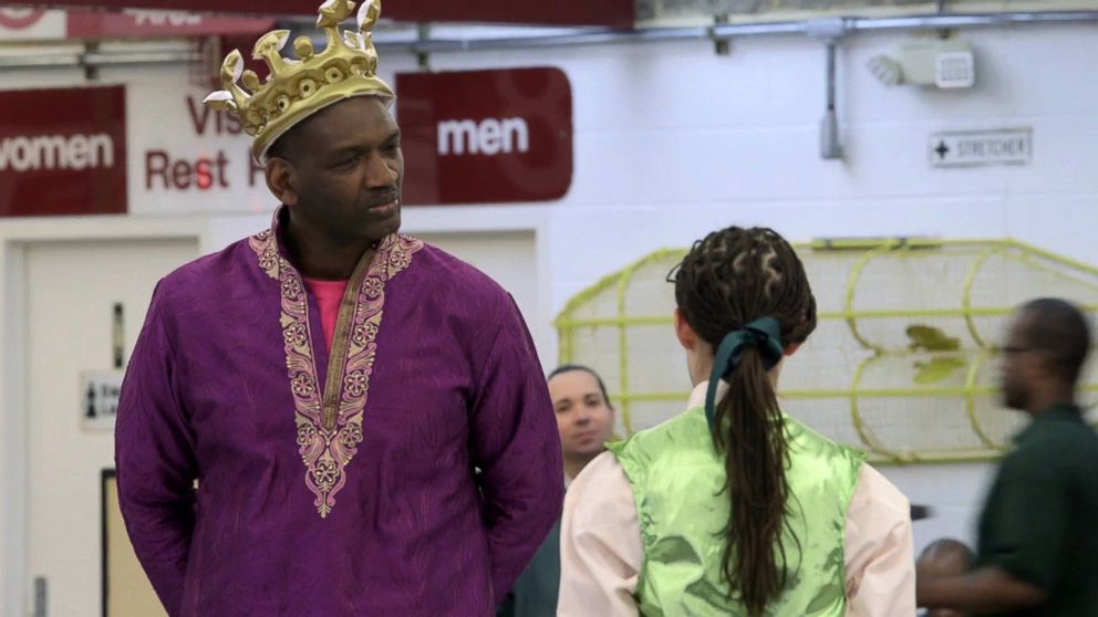 PHOTO: Sing Sing Correctional Facility inmate Samuel Morris performs as Orsino in the April 29 prison production of Shakespeare's 'Twelfth Night." 