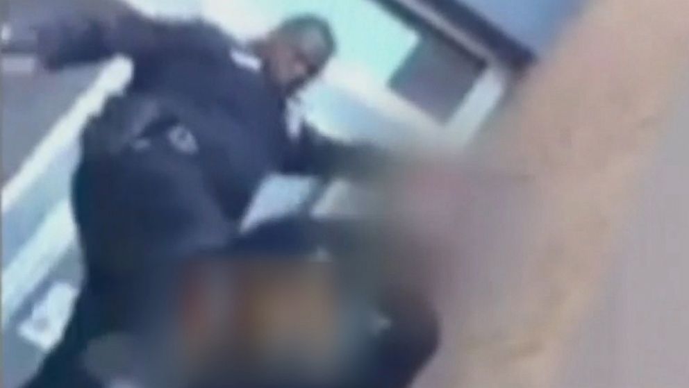 A school police officer has been placed on paid administrative leave after caught on cell video slapping and kicking a "young man" who entered Reach! Partnership School in Baltimore, March 1, 2016, according to Baltimore City Public Schools officials. 