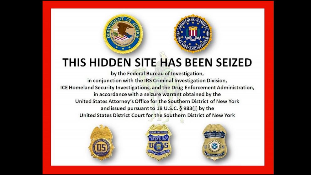 The notice posted on the Silk Road website, which the Government has seized.