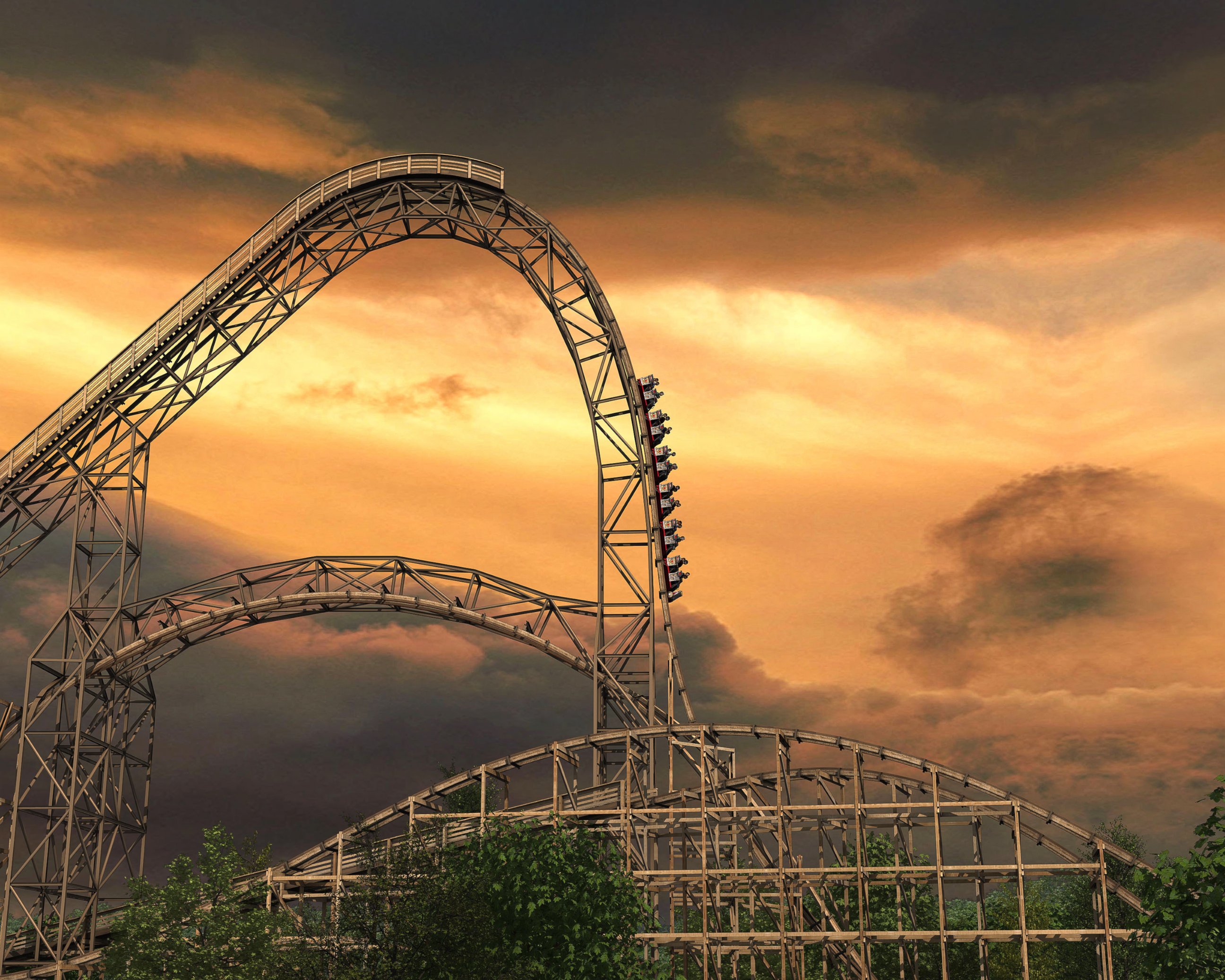 PHOTO: A rendering of Goliath, scheduled to open June 2014 at Six Flags Great America in Gurnee, Ill.