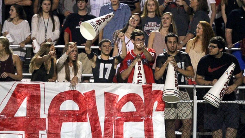 Students attend the Spanish Fort High School football game, Nov. 6, 2015.